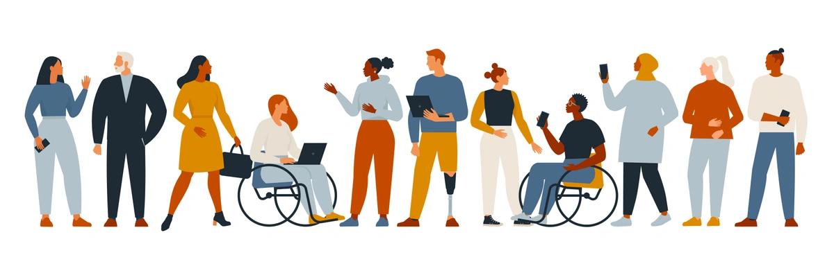 Illustration of people with various disabilities