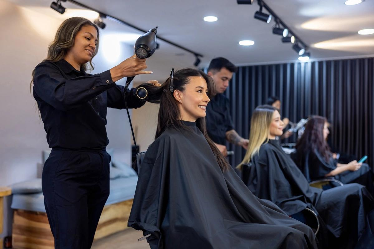 A busy hair salon