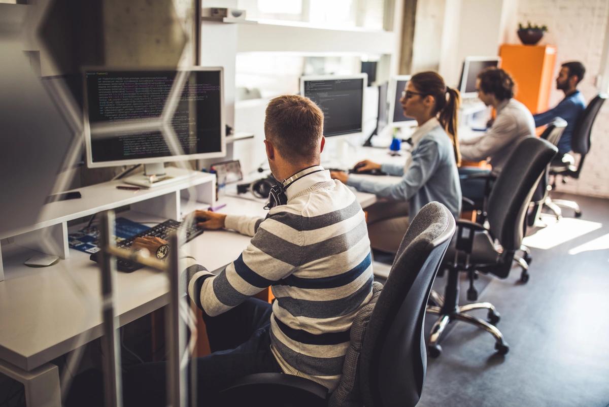 Millennials working in an office