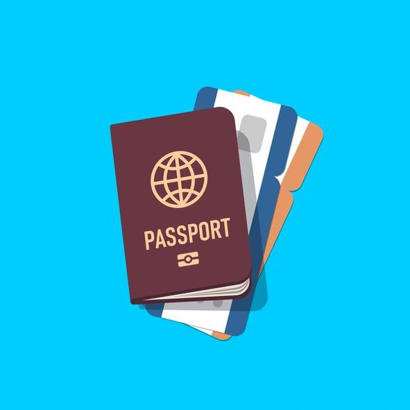drawing of a passport
