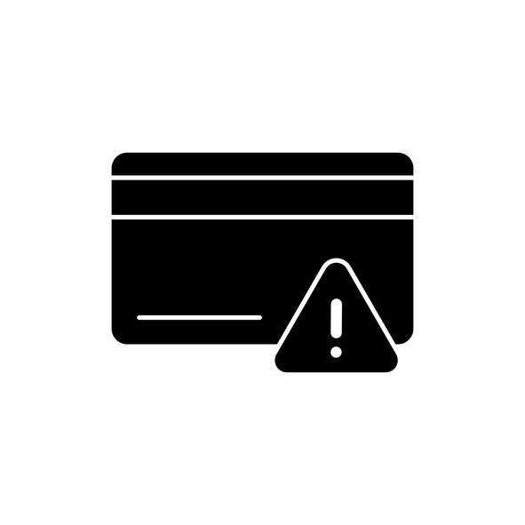 Black bank card with warning sign