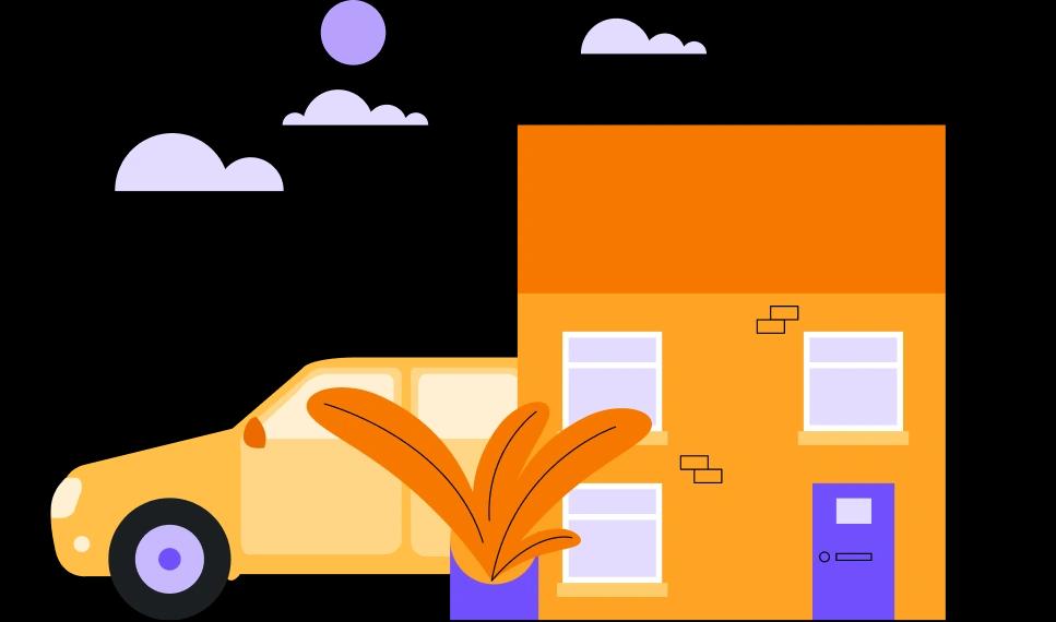 car and house