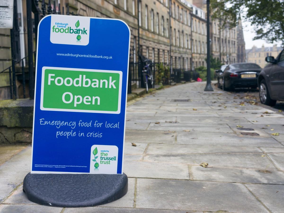 Sign outside a foodbank