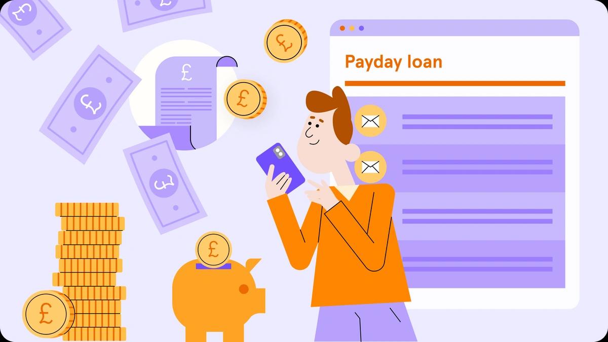 Person applying for a payday loan on their mobile phone