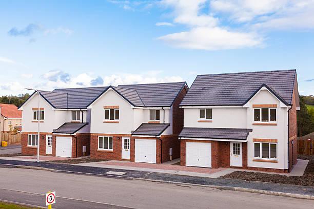 Image of a row of newly built homes