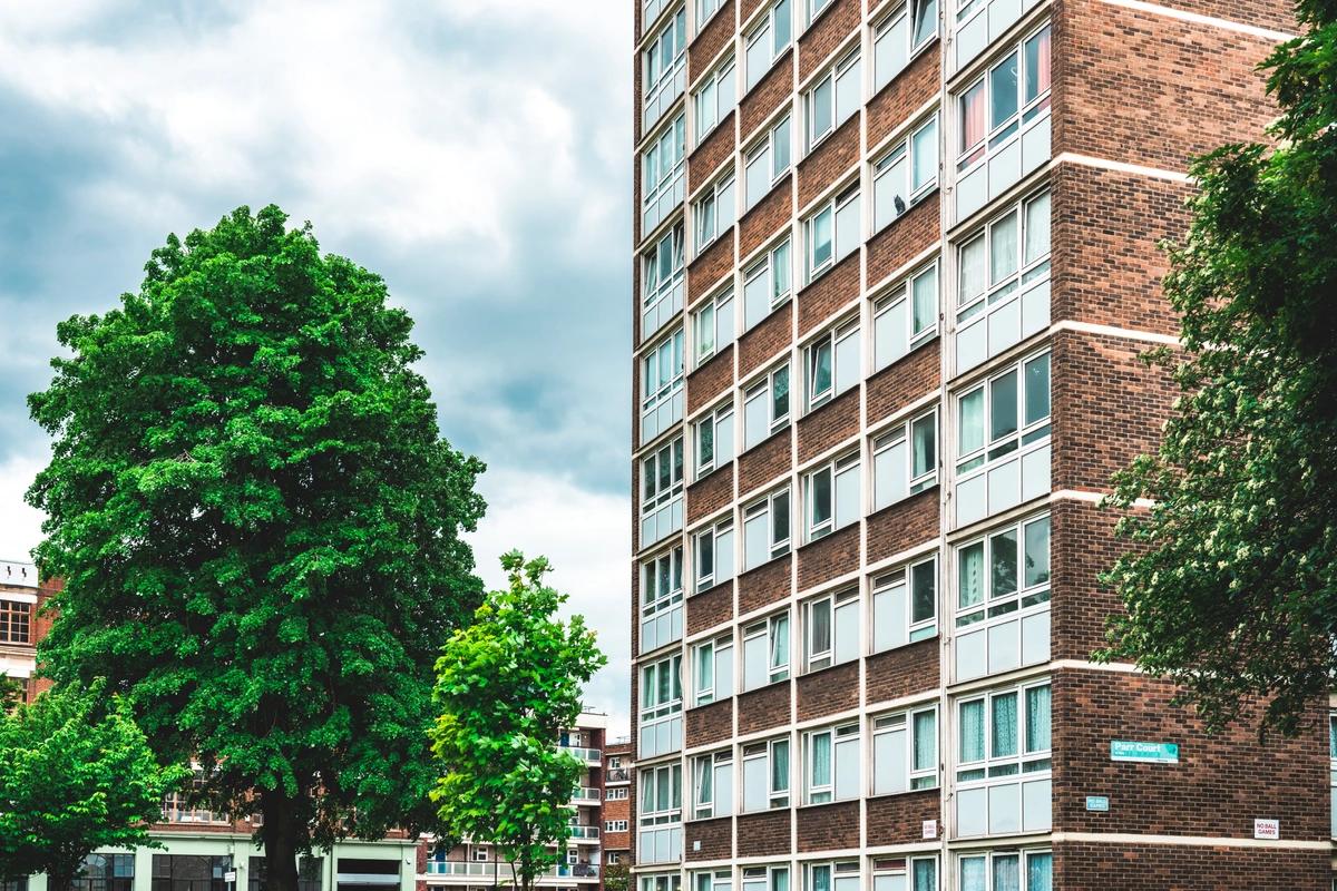 Social housing tower block in London