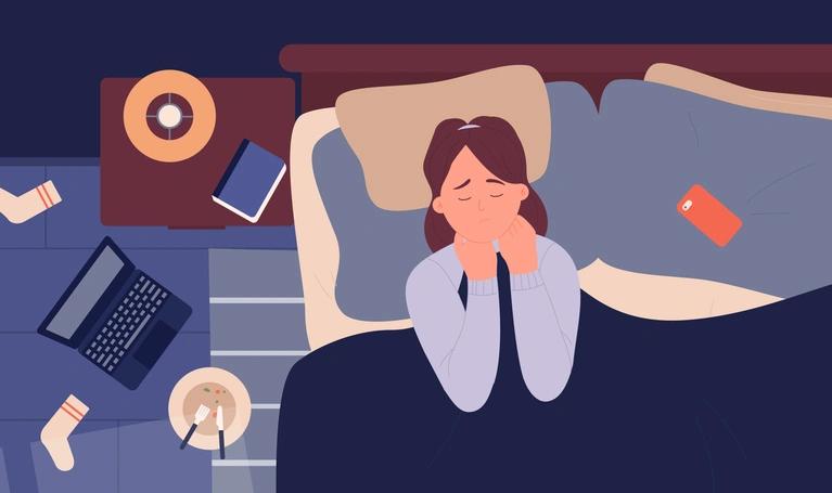 young person unable to sleep at night