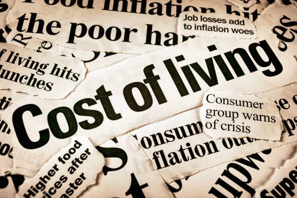Image of newspaper clippings all saying cost of living. DWP to review whether further cost of living payments are needed