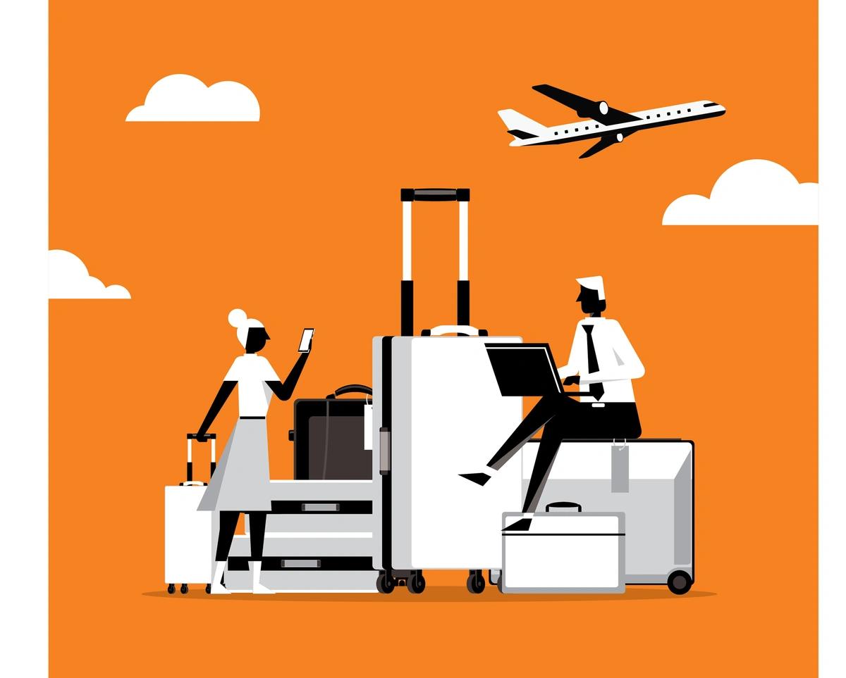 Illustration of two travellers