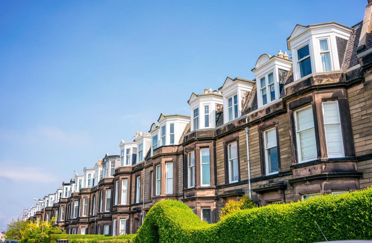 A row of traditional terraced houses