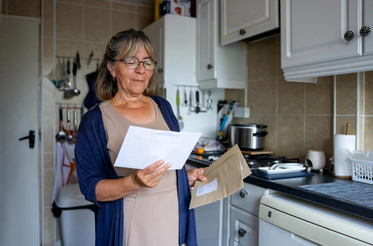 Woman reads universal credit letter