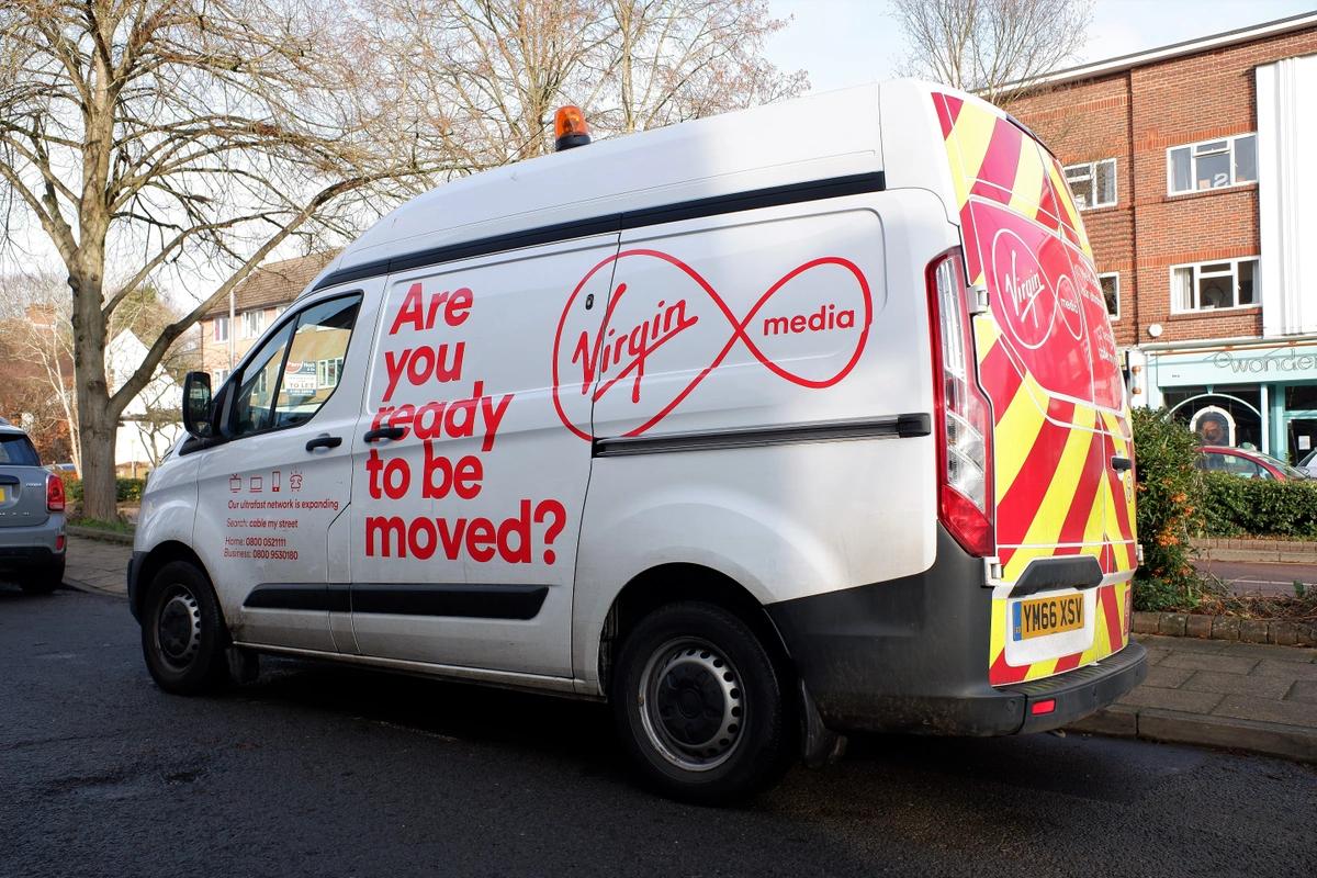 A Virgin Media van