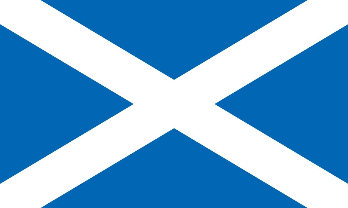 An illustration of the Scottish flag.
