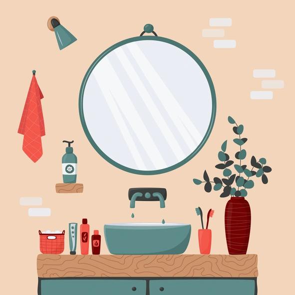 illustration of bathroom sink