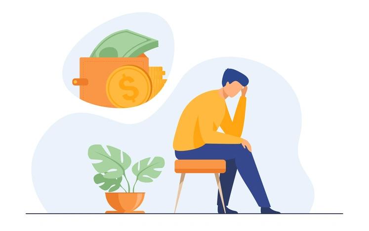 man worried about money