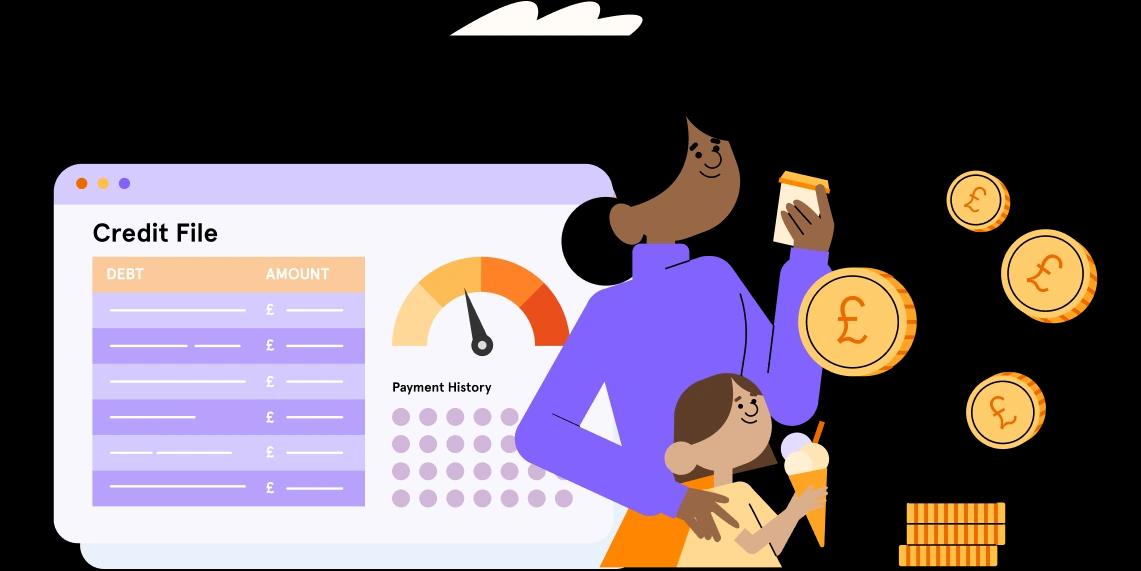 Parent with child thinking about credit file