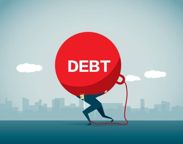 Image of an illustrated man carrying a huge red weight that say 'debt'. Find out about how debt solutions could help you
